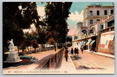 Grasse Le Monument Fragonard et le Casino France Old Postcard UNPOSTED Vintage