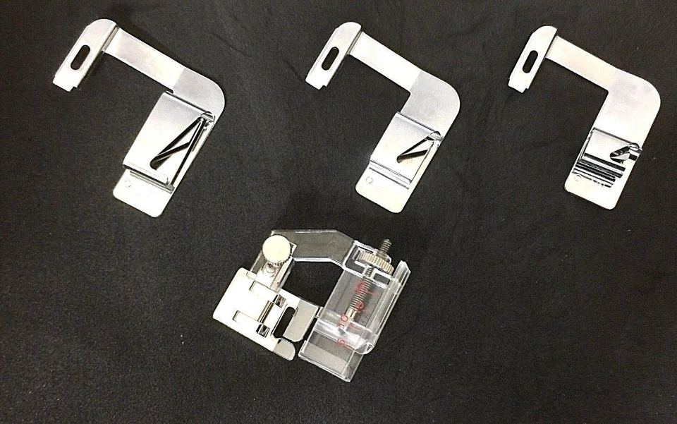 Adjustable Bias Tape Binding Foot Plus 3 Rolled Hemmer Feet 1/2", 3/4" & 1" - Image 2 of 4