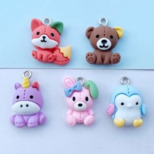 Cute Cartoon Mini Animal Resin Series Kawaii Pendant KeyChain Pendant Decoration