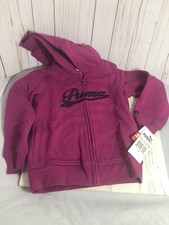 PUMA Girls Hooded Full Zip Jacket Pink Size 4 New With Tags