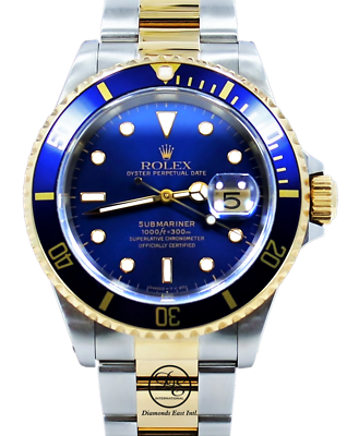 Rolex Submariner 16613 18K Yellow Gold / Steel Oyster Blue Bezel