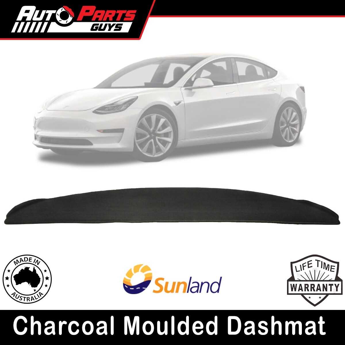 Fits Tesla Model 3 2019 2020 2021 2022 2023 2024 2025 Charcoal Dashmat