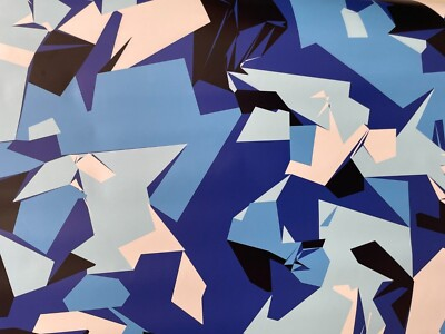 #ad Blue Black White Camouflage Vinyl Film Wrap Sticker Bubble Free Air Release $329.95
