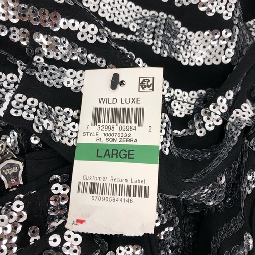 Bar III Black White Zebra Print Sequin Mini Skirt - 第 4/7 張圖片