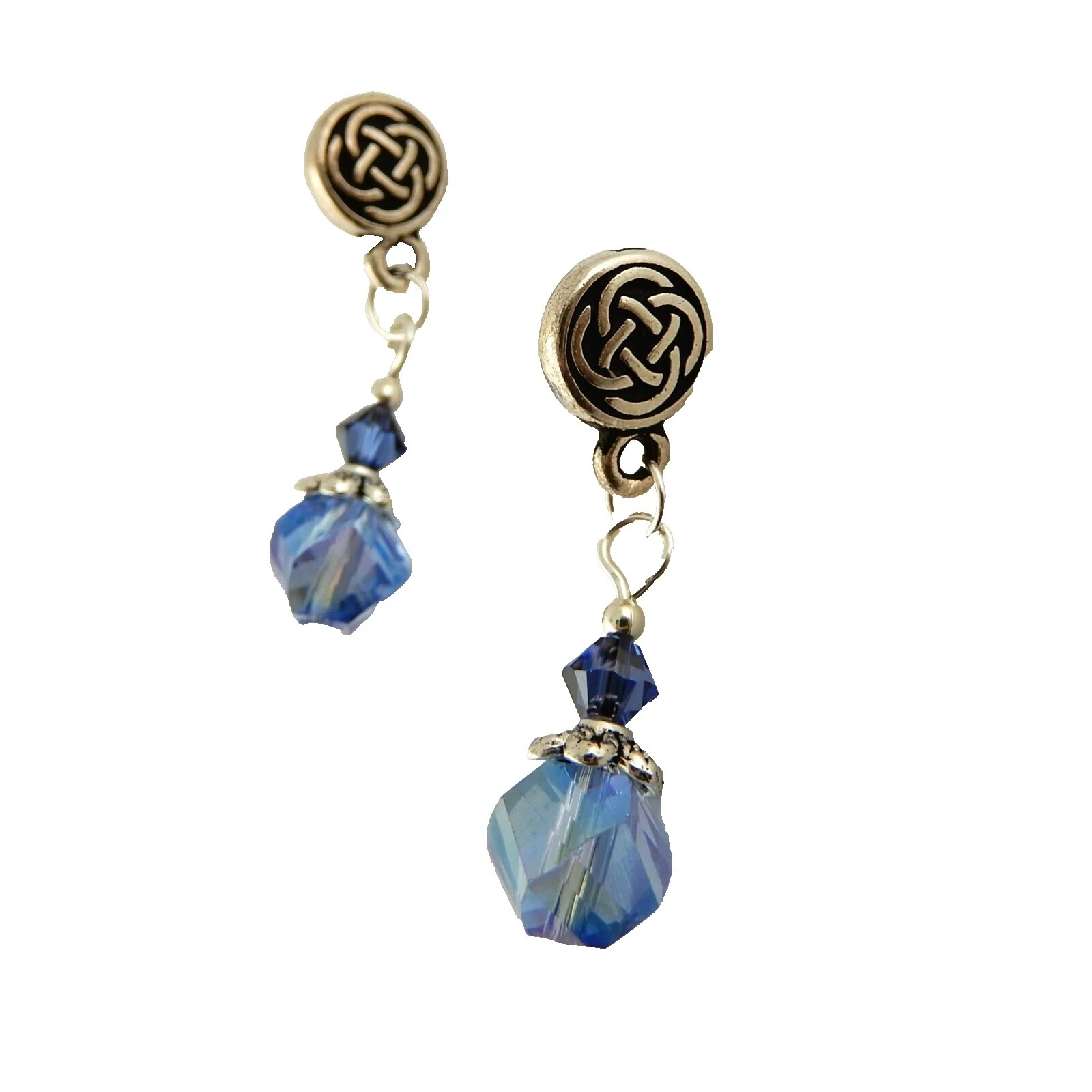 Chapado en Plata Cristal Pendientes hechos a mano