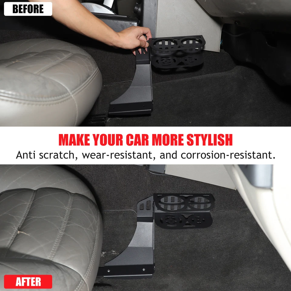 Portavasos de expansión de asiento de pasajero aleación de aluminio negro para Hummer H2 2003-2009 Foto 3 de 4