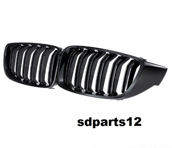 Bmw Serie 4 F32 F33 F36 F82 F83 Griglia Anteriore Look M4 Doppia Fascia Nero-image