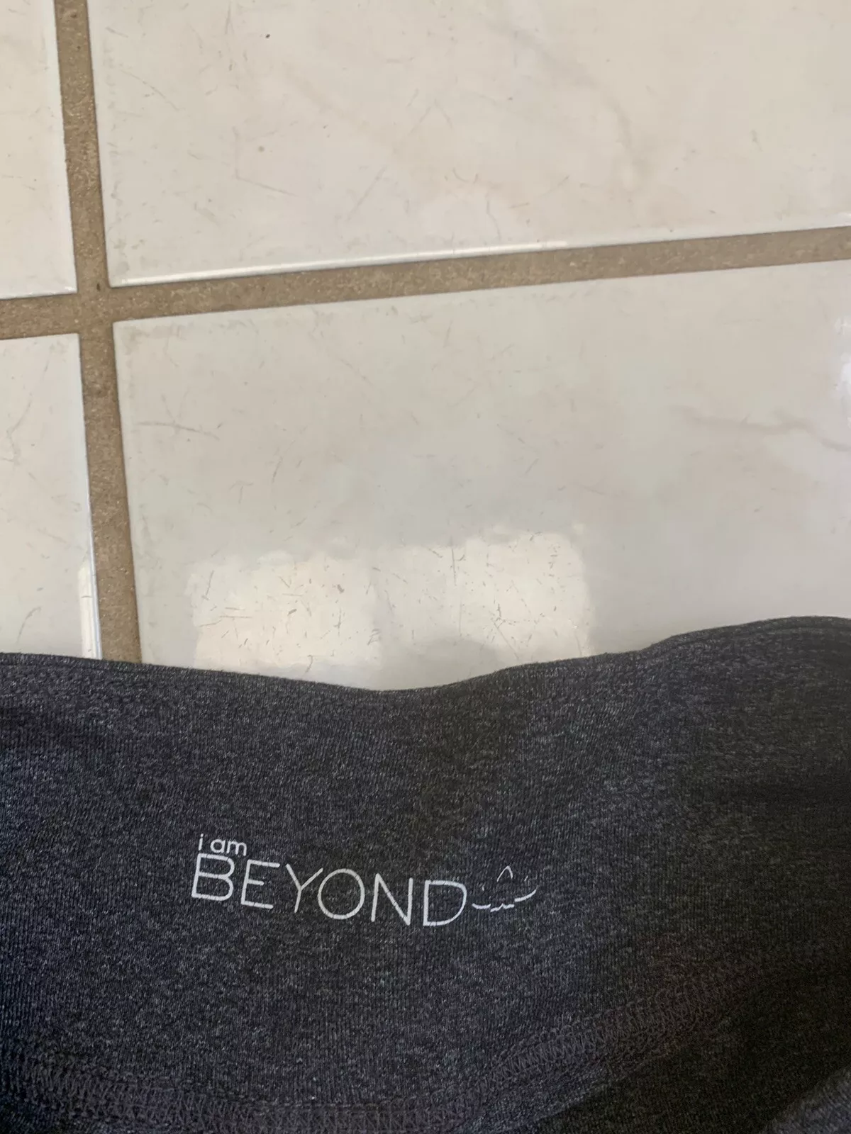 beyond-yoga dark heather ruched legs leggings