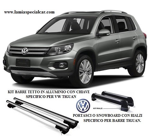 Barre Portasci Per Volkswagen Tiguan II Dal 2016 - 4 Sci O 2 Snowboard - Foto 3