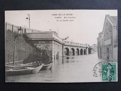 cpa Inondation Crue de la Seine 75 - PARIS am 29. Januar 1910 Rue VAN LOO Flood