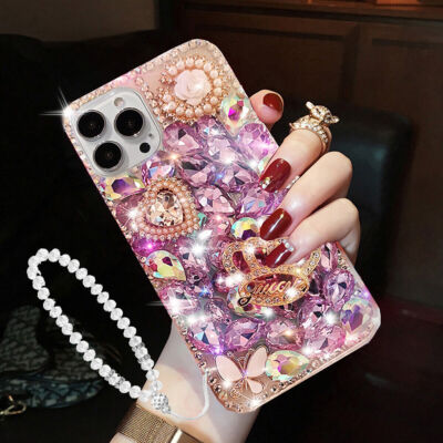 Für Samsung Galaxy S25 S24 Ultra A16 A56 Hülle Handmade 3D Crystal Diamond Crown