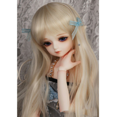 1/4 BJD MSD Doll Girl Ball Jointed Elf Ears Eyes Face Makeup Wig Hair FULL SET