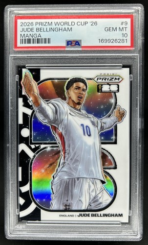 2026 Panini Prizm World Cup Jude Bellingham Manga SSP #9 England PSA 10 GEM MINT