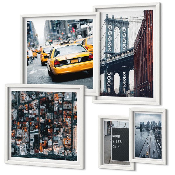 Poster Set Im Rahmen FüR Zuhause Bezaubernde Ausblicke Auf New York Weiß Rahmen-image