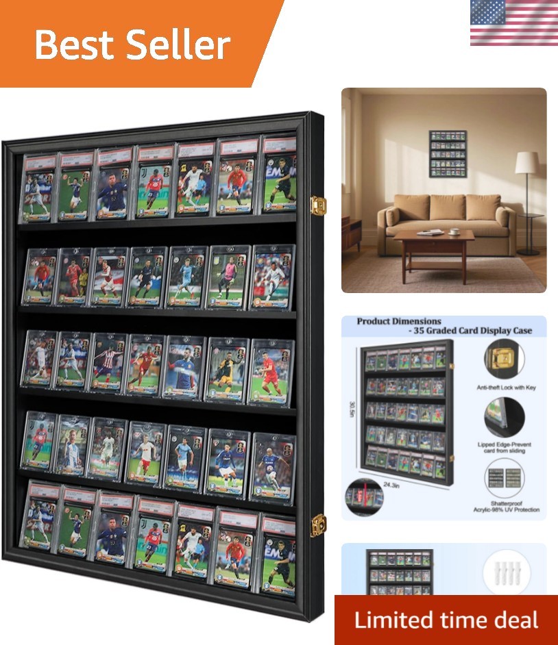 best sports card display case 35 Graded Wall Our high 35 Graded Sports Card Display