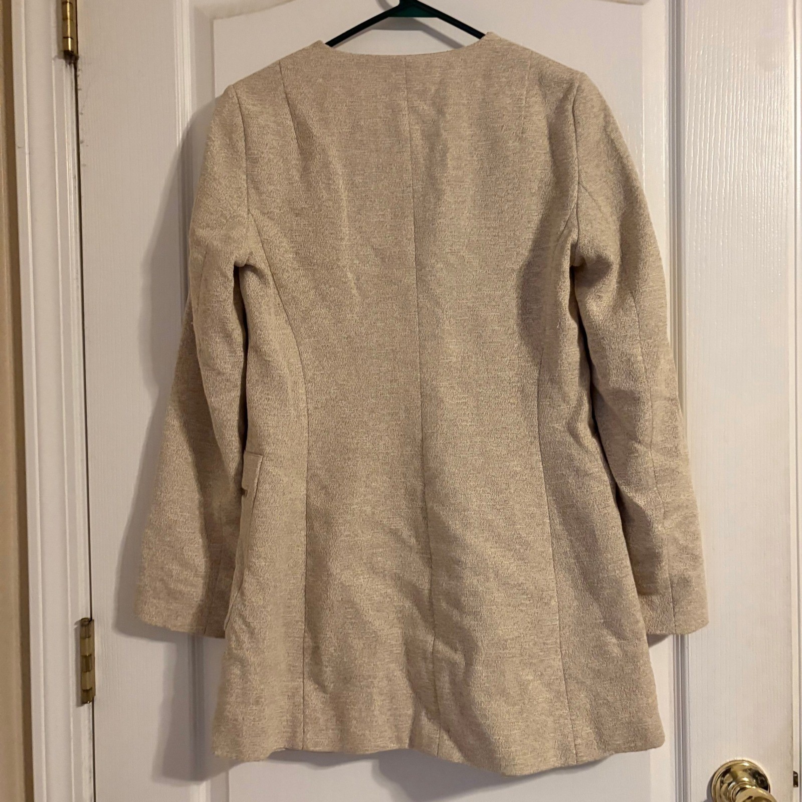 Zara Basic Collection Beige Front Zip Flecked Fro… - image 2