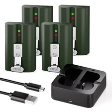 4-Pack Replacement Battery for Ring Doorbell - 6040mAh Rechargeable Ring Came...