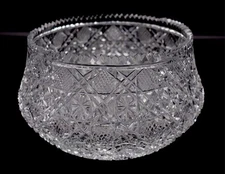 Vintage Turkish Cut Glass Centerpiece Bowl