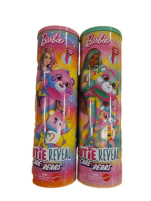 BARBIE Care Bears Cutie Reveal Mattel Lot of 2 Plush Dolls 2024