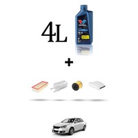 Hoffcar Set Service 4 Filter Und 4L ÖL FüR Vw Jetta Iii (1K2) 1.4 Tsi 103Kw Ab