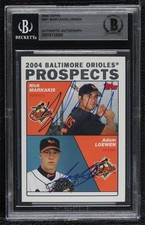 BAS 2004 Topps Prospects Nick Markakis Adam Loewen #691 BGS Authentic Auto 0q3