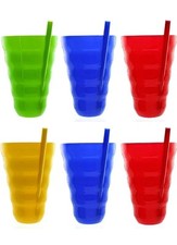 Sip-A-Tumbler Cups with Built-In straw, 22 Oz / 650 mL Set of 3  - SEE DESC.