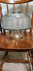 Anchor Hocking Monaco Clear Ribbed Glass Pedestal Cake Plate & Dome~11"~Vintage