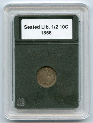 1856 Liberty Seated Silver Half Dime  - Fine Details w/ Old Cleaning