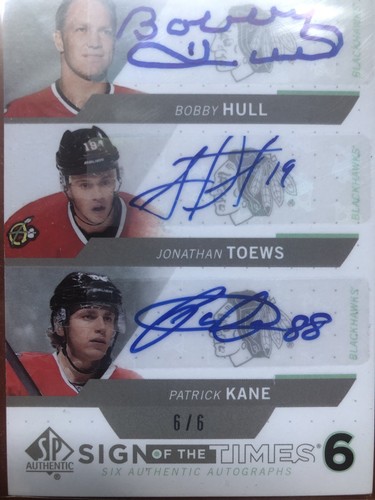 2013-14 SIGN OF THE TIMES Kane Mikita Esposito Hull Toews Wilson Auto 6/6 *READ* - Picture 5 of 5