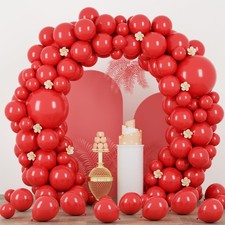 90pack Red Balloons Different Size 18/12/10/5 Inch Red Balloon Garland Arch K...