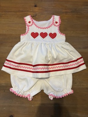 Posh Pickle Boutique Valentine Bloomer Set 2pc Dress & Bloomers Size 2T Hearts