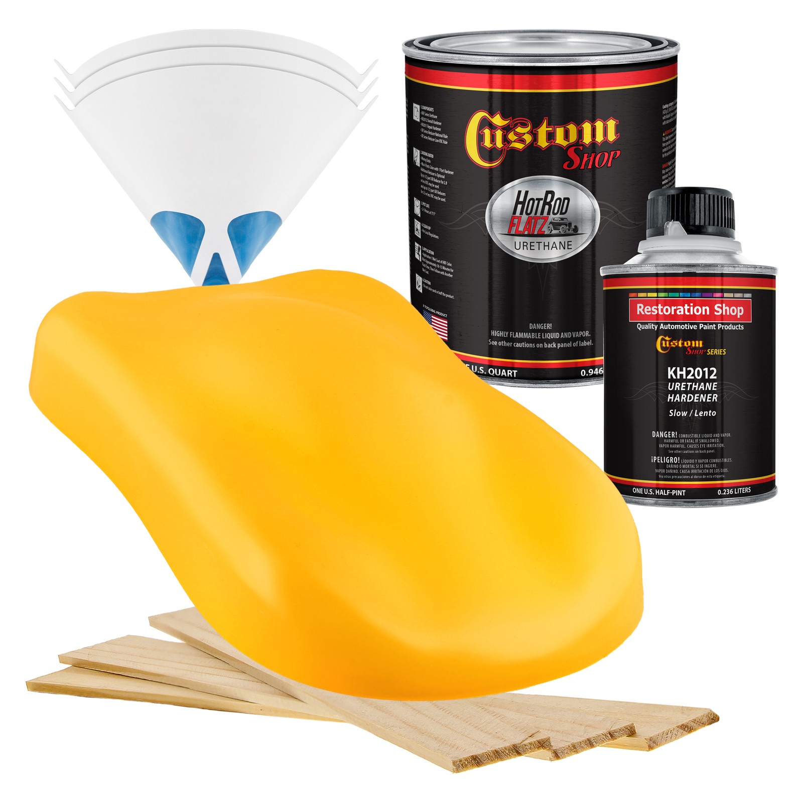 Hot Rod Flatz Speed Yellow Urethane Auto Paint Kit Quart