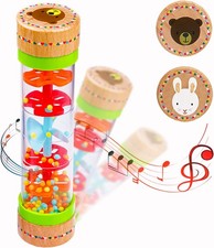 Rainmaker Rain Sticks, Mini Wooden Musical Shake, Beaded Raindrops