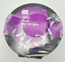 Home Accents Holiday 300 Purple Mini LED Lights 68 ft. Halloween On Reel New