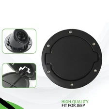 Aluminum Black Gas Fuel Cap Door Tank Cover For Jeep JK Wrangler 2007-17