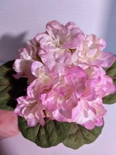 ARTIFICIAL 6" Miniature African Violet - Fuchsia Fantasy