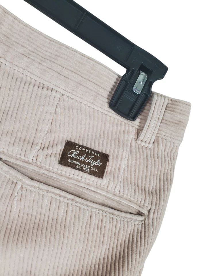 Pantalones Cortos De Patín De Pana Chuck Taylor Converse Años 80 De Colección Hombres 30x8.5 Beige Plisado EE. UU. Foto 3 de 4