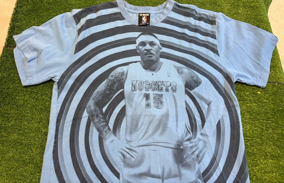 Denver Nuggets Camisa Hombre Grande Azul Unk Carmelo Anthony Retro Manga Corta R Foto 3 de 4