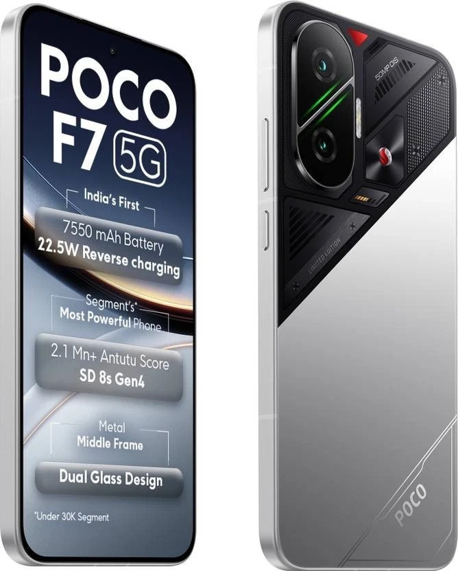 POCO F7（12GB＋512GB）White POCO F7 5G (White, 512GB 12 GB ) 8s Gen 4 Processor NFC 6.83