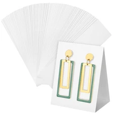 100 Pcs Standing Earring Display Cards Holders Paper Hanging Earring Packagin...