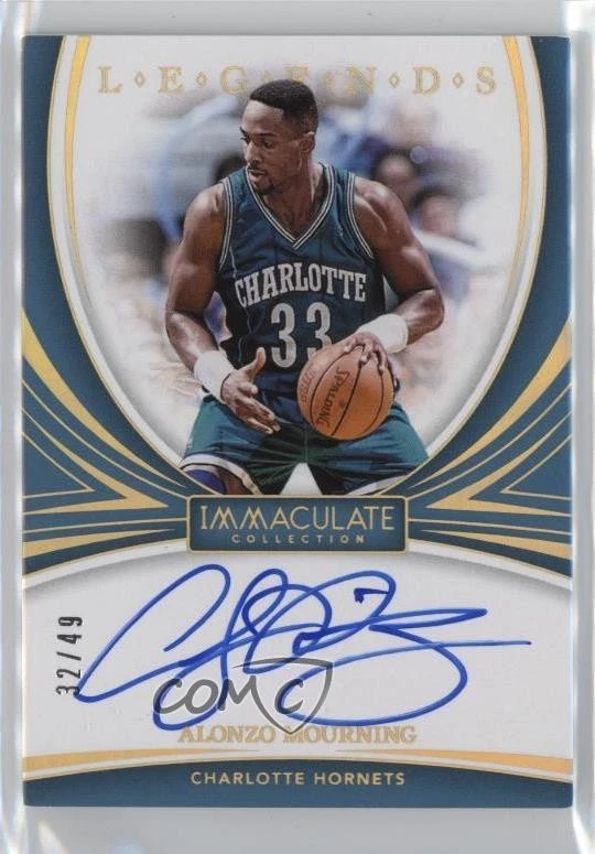 Panini Alonzo Mourning Basketball Autographed Sports Trading Cards