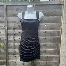 Cider black ruched slinky dress S
