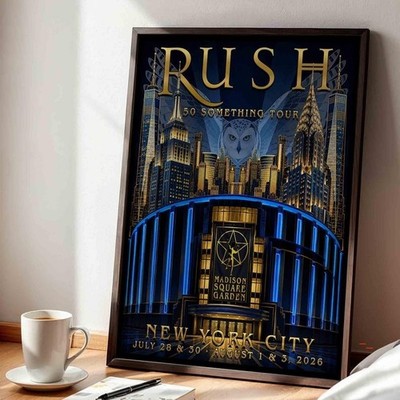 RUSH Concert Poster Print | 50 Something Tour, New York City, Madison Square Gar