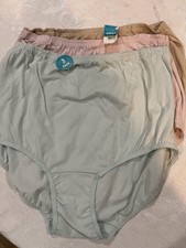 Vanity Fair Size 8  3 Briefs Cotton Panties 15320 Green Pink Beige