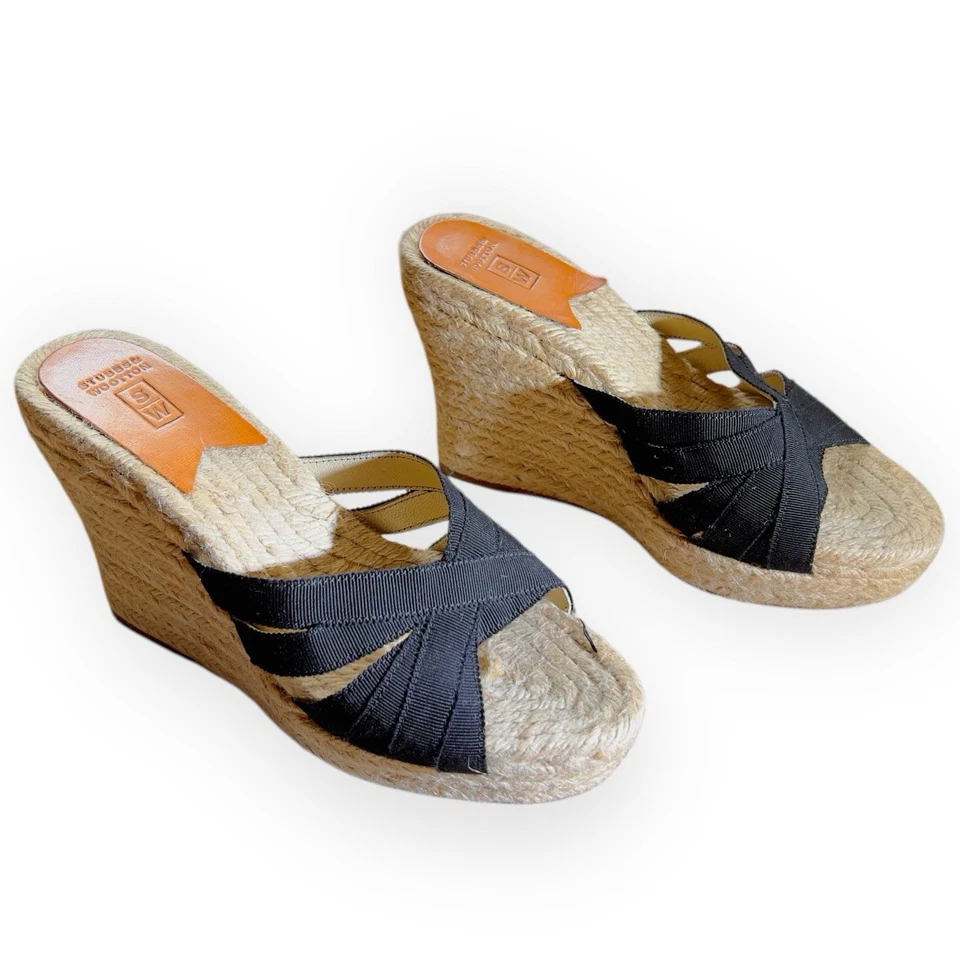 Sandalias de cuña Stubbs & Wootton negras "KELLY" - UE 37 Foto 3 de 4