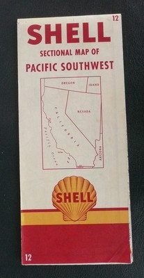 #ad #ad 1952 California road map WY Shell oil Pacific Southwest #12 Yosemite Park insert $10.99