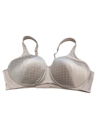 24A07 Leading Lady 5042 Full Coverage T-Shirt Bra 42DD Champagne Geo ...