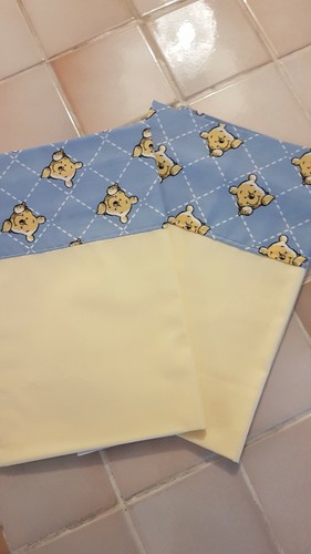 Handmade Pale Yellow PolyCotton Baby Sheet Crib/MB-Top Edge-Winnie the Pooh - Picture 8 of 8