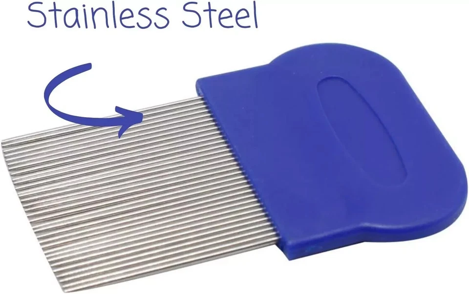 2 Head Lice Comb Fine Tooth Metal Detection Remove Hair Nit Eggs Magnifier Set - image 2 of 3