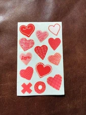 LARGE 3 X 6" MRS GROSSMAN STICKERS: VALENTINE DAY HEARTS X O *
